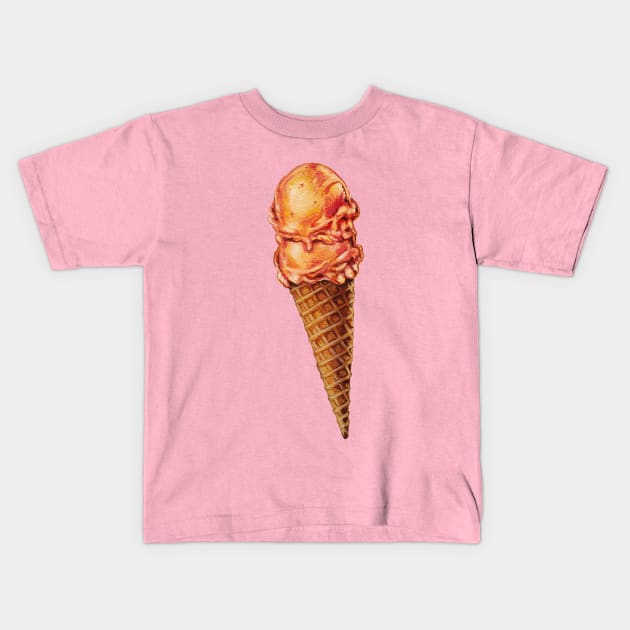 Strawberry Double Scoop Kids T-Shirt by KellyGilleran